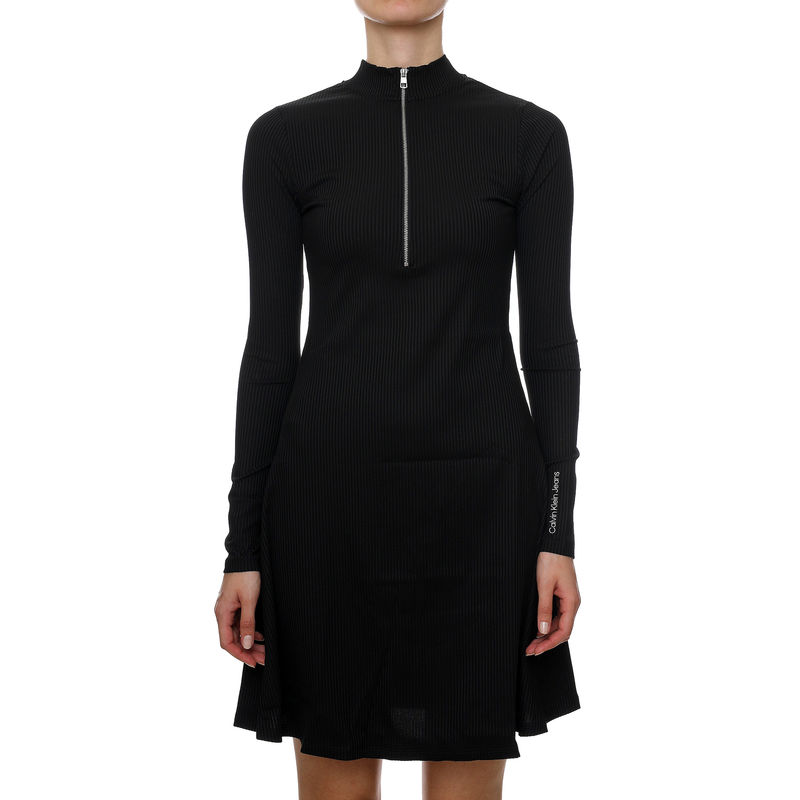 Ženska haljina Calvin Klein Zipper A-Line Rib Dress