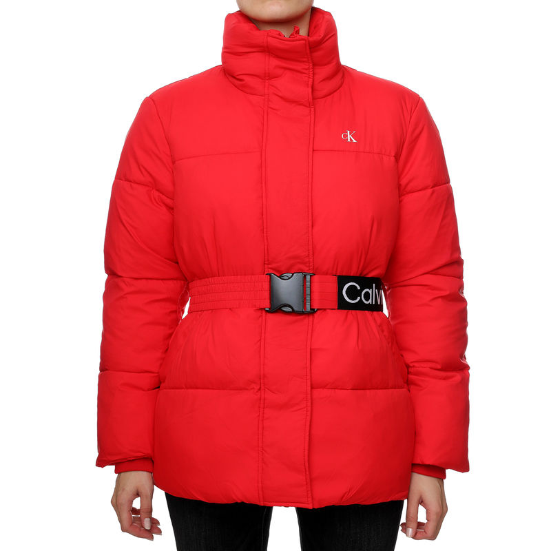 Ženska zimska jakna Calvin Klein Logo Belt Waisted Short Puffer