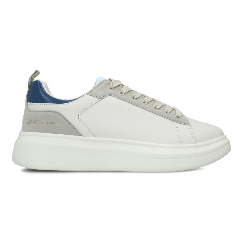 Muške patike Liu Jo Big 05 - sneaker calf leather/cow sue milk/blue