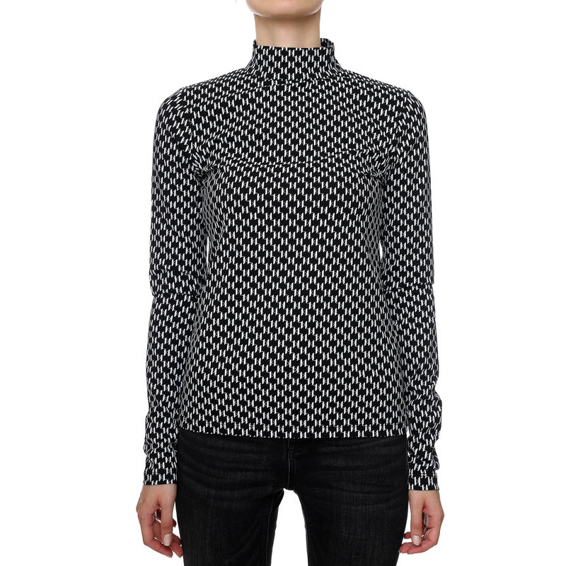 Ženska rolka Karl Lagerfeld Aop Monogram Long Sleeve Top