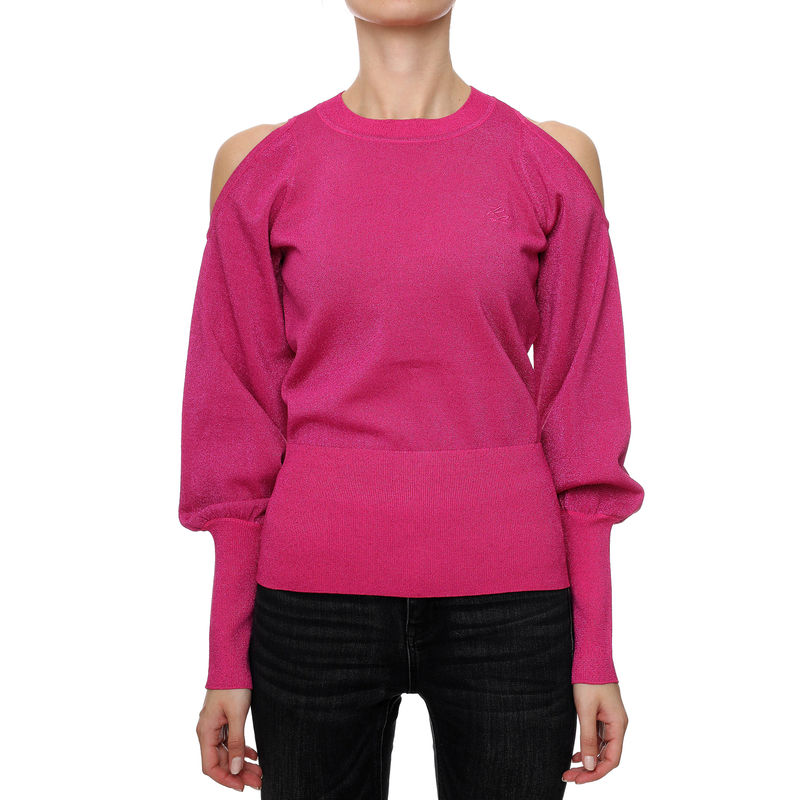 Ženski džemper Karl Lagerfeld Cold-Shoulder Lurex Sweater