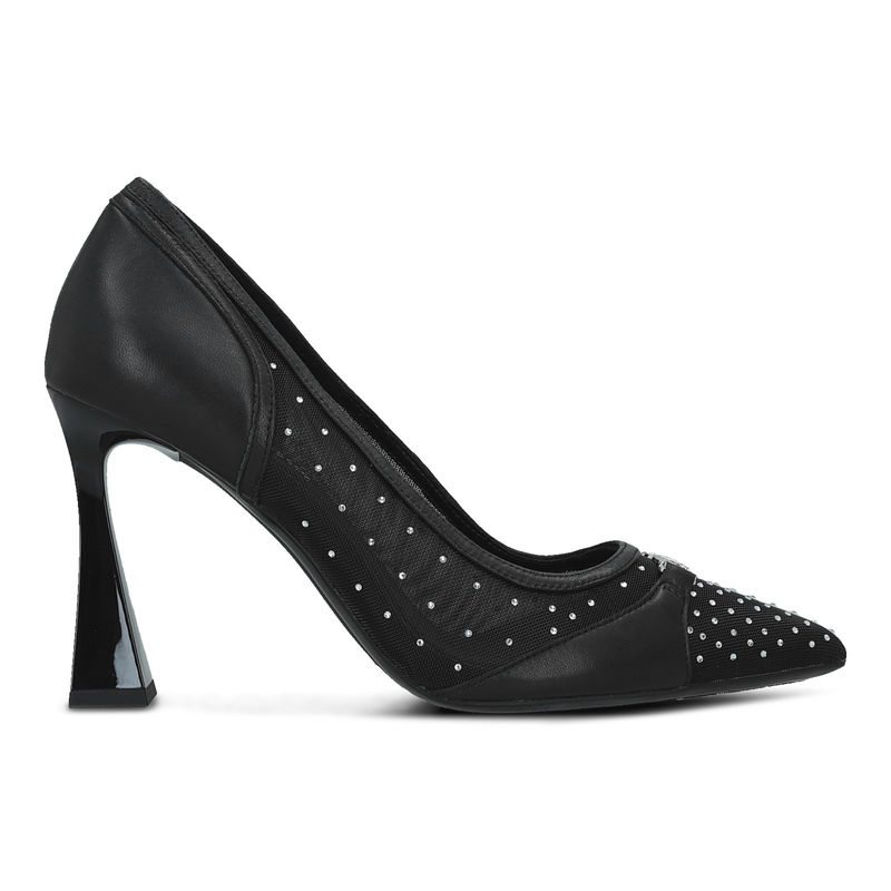 Ženske cipele sa štiklom Karl Lagerfeld Debutante glitter mesh pump