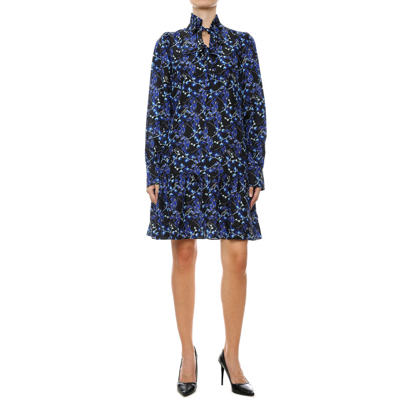 Ženska haljina Karl Lagerfeld Orchid Printed Silk Dress