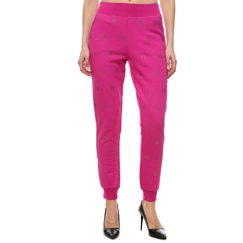 Ženska trenerka donji deo Karl Lagerfeld Monogram Rhinestone Sweatpants