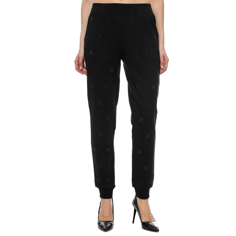 Ženske pantalone Karl Lagerfeld Monogram Rhinestone Sweatpants