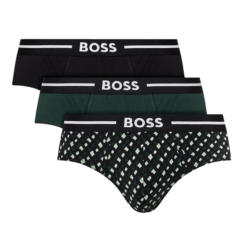 BOSS HipBr 3P Bold 10267408 01 - Tronco Uomo, Nero, Taglia M, In Misto Cotone Ed Elastan, Stile Bauli Bassa