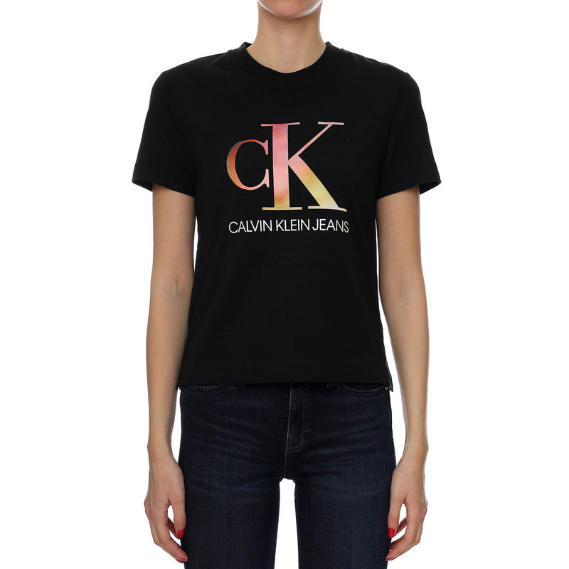 Ženska majica Calvin Klein SATIN BONDED BLURRED CK TEE