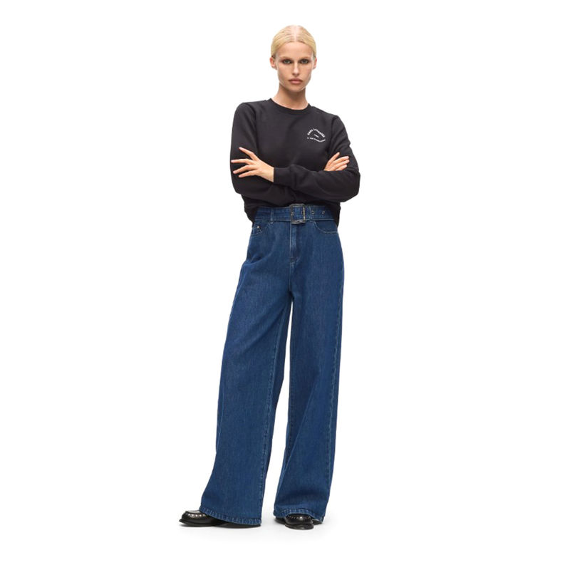 Ženske farmerke Karl Lagerfeld belted wide leg denim pants