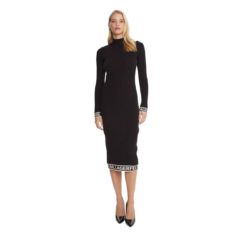 Ženska haljina Karl Lagerfeld logo knit dress