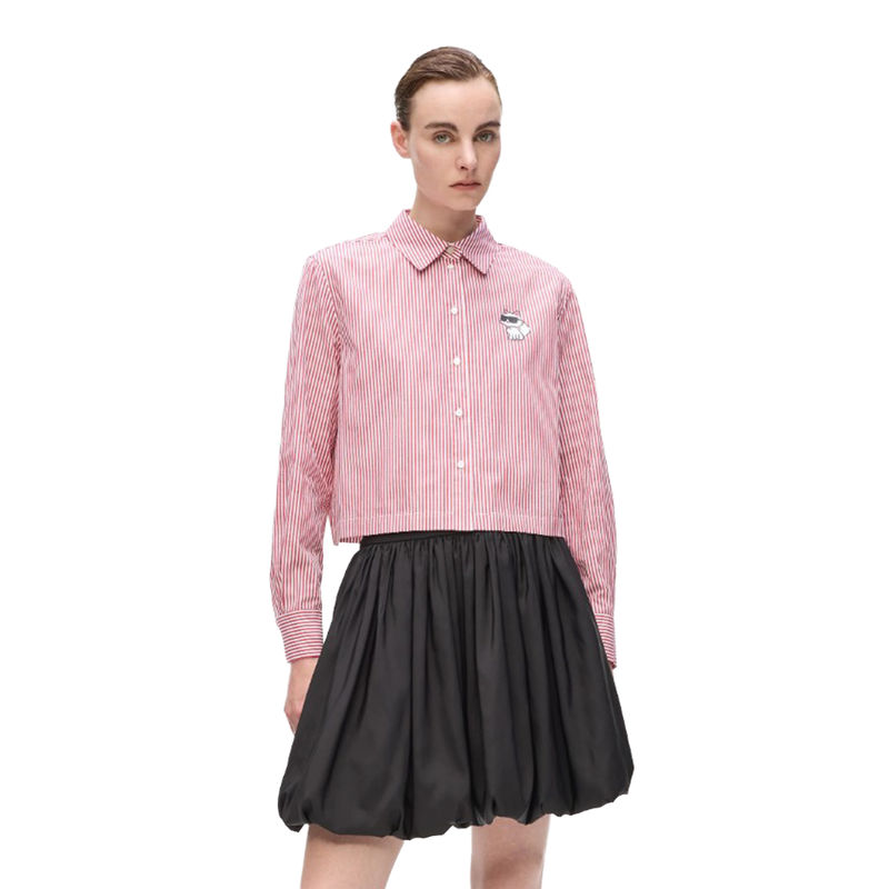 Ženska košulja Karl Lagerfeld Ikon choupette cropped shirt