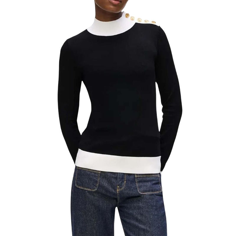 Ženska rolka Karl Lagerfeld button detail mock neck