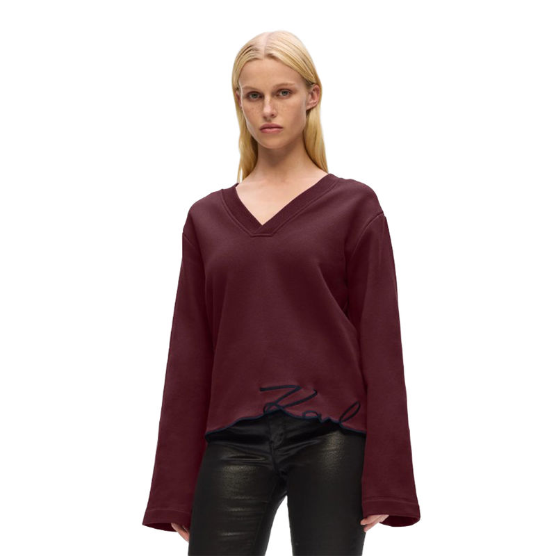 Ženski duks Karl Lagerfeld karl signature hem v-nk sweat