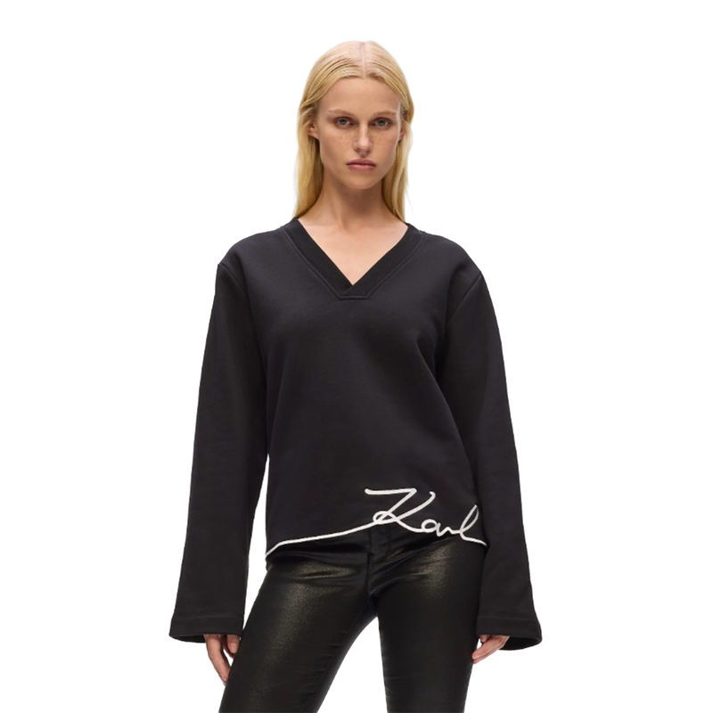 Ženski duks Karl Lagerfeld karl signature hem v-nk sweat
