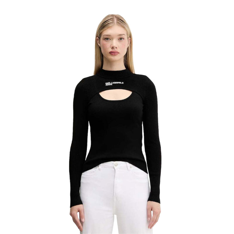 Ženski džemper KLJ Cut out mock neck sweater