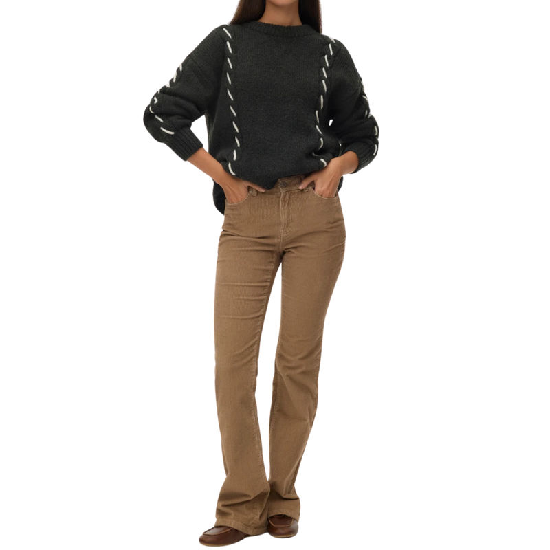 Ženski džemper Vero Moda Ilina o-neck handstitch pullover