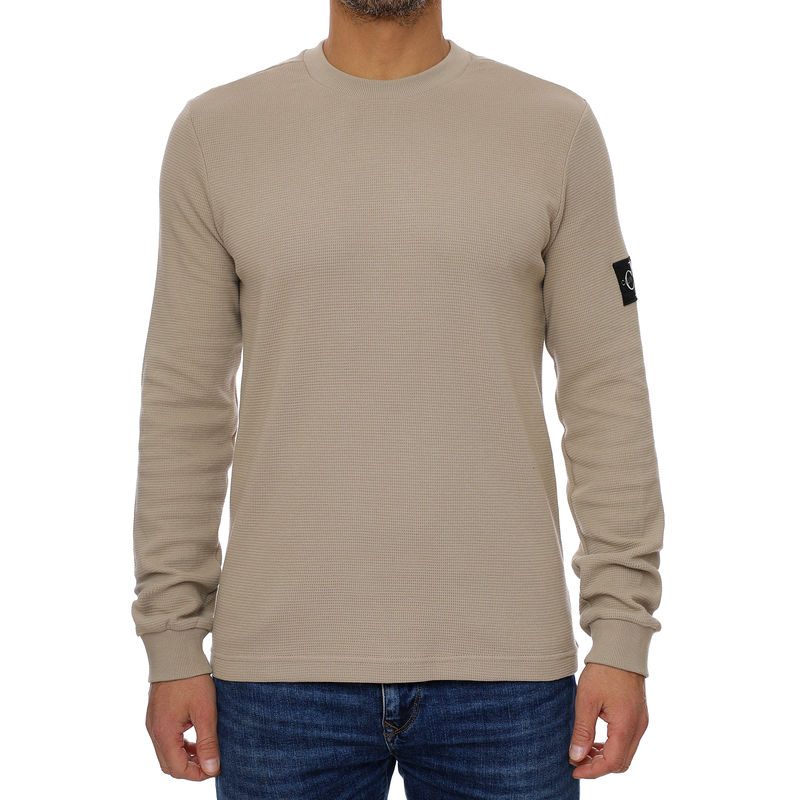 Muški duks CALVIN KLEIN MONOGRAM BADGE WAFFLE LS TEE