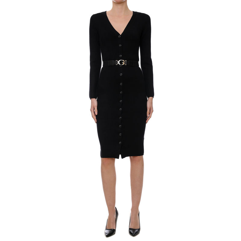 Ženska haljina GUESS JEANS ES LS LUIS CARDIGAN BELTED DRS