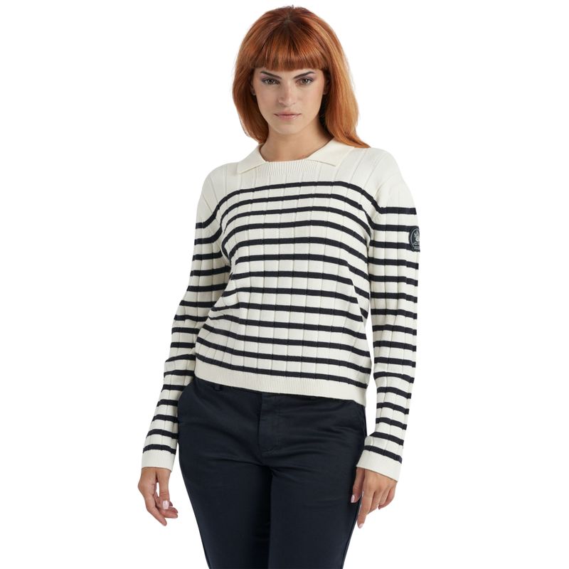 Ženski duks Marina Militare Maglia riga panna e navy