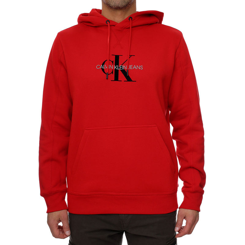 Muški duks Calvin Klein ARCHIVAL MONOGRAM FLOCK HOODIE