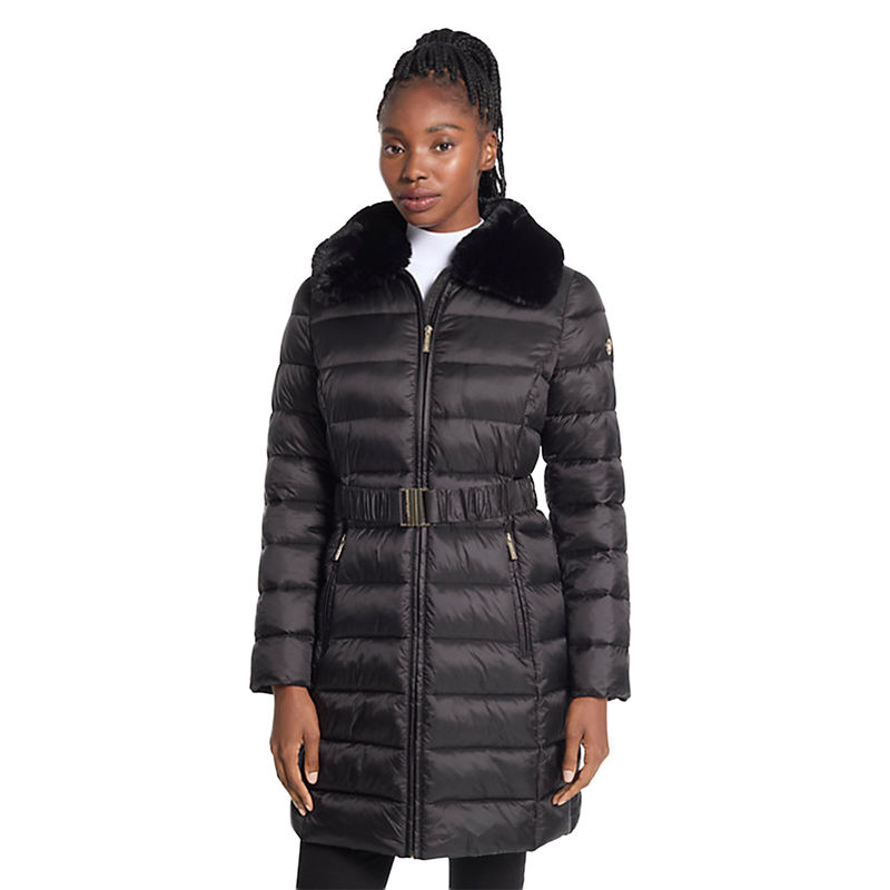 Ženska jakna Michael Kors Longline packable w fx fur trim