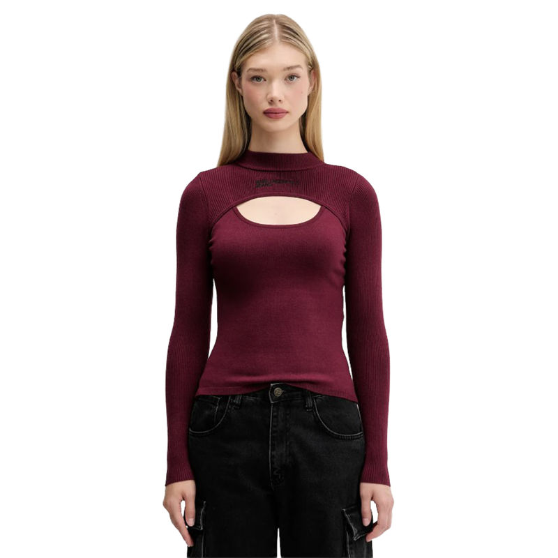 Ženski džemper Klj Cut out mock neck sweater