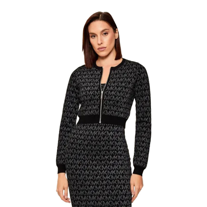 Ženski džemper Michael Kors Metallic mk nk zip cardi