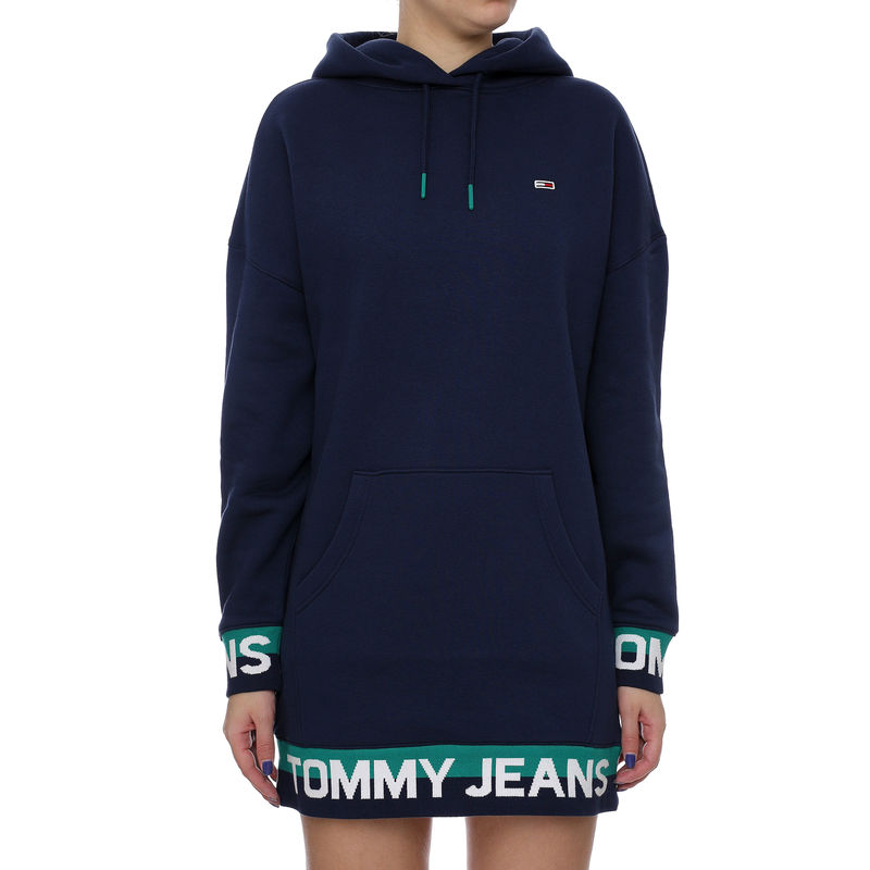 Ženska haljina Tommy Hilfiger-BRANDED HEM SWEAT DRESS