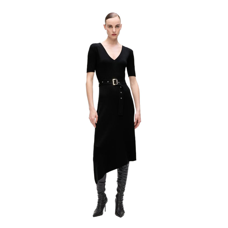 Ženska haljina Karl Lagerfeld Belted knit dress