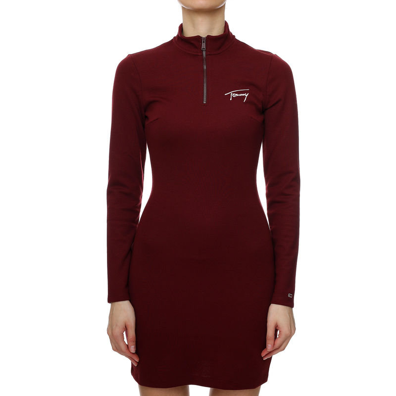Ženska haljina Tommy Hilfiger TJW LS SIGNATURE BODYCON DRESS
