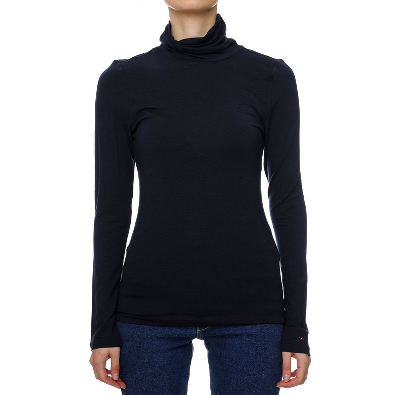 Ženska rolka Tommy Hilfiger SLIM SOFT TENCEL ROLL NECK TOP