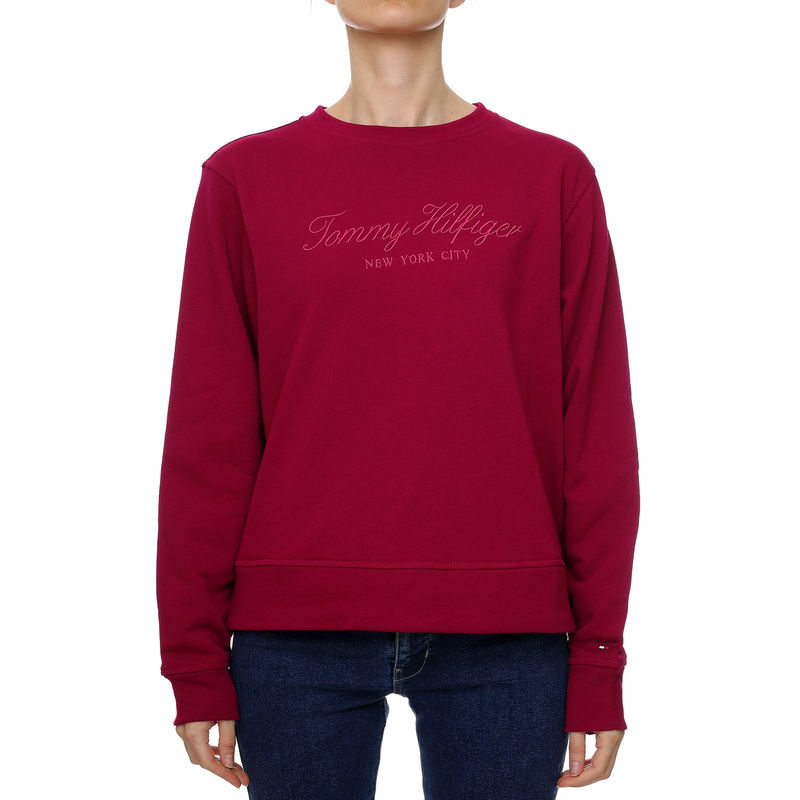 Ženski duks Tommy Hilfiger REG HIGH SHINE EMB C-NK SWTSHRT
