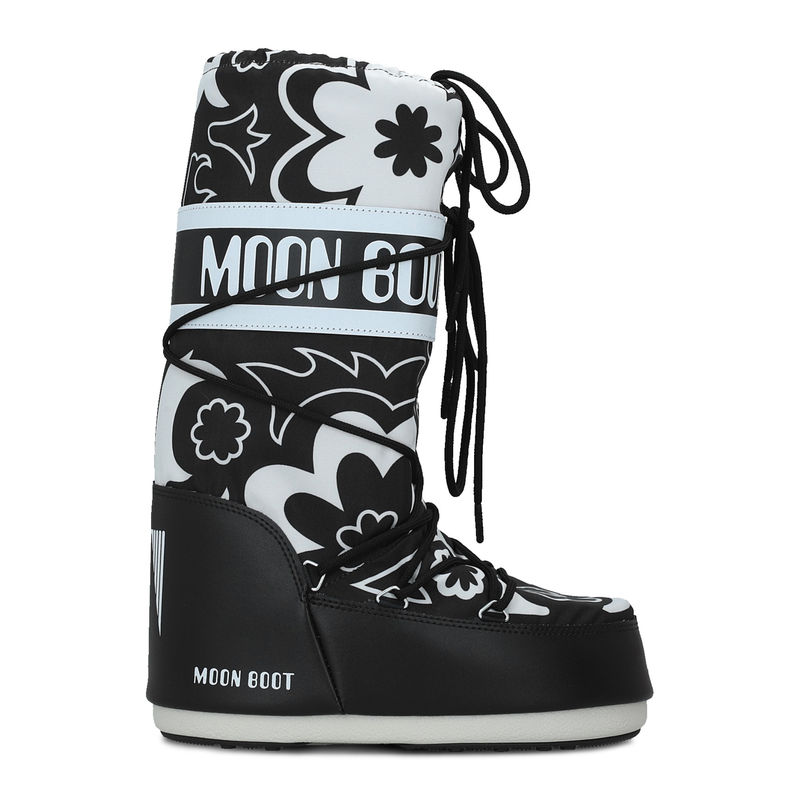 Unisex čizme Moon Boot Icon flower black/white
