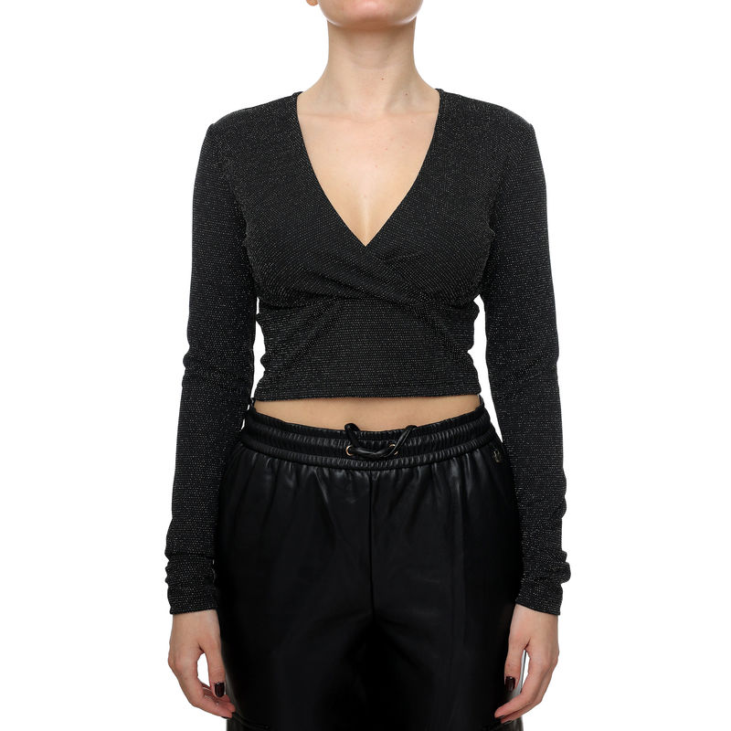 Ženski duks Vero Moda Kanva Glitter Short V-Neck top