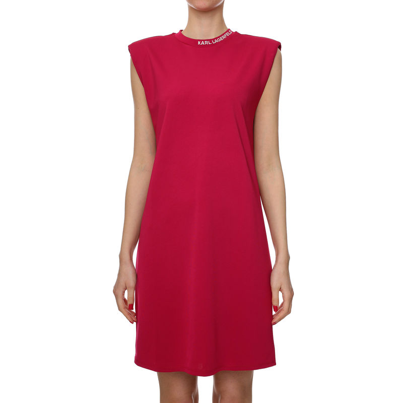 Ženska haljina Karl Lagerfeld JERSEY DRESS W/ SHOULDER PADS