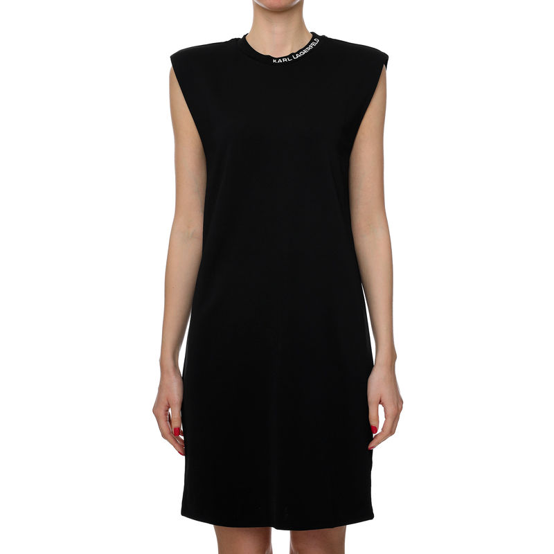 Ženska haljina Karl Lagerfeld JERSEY DRESS W/ SHOULDER PADS
