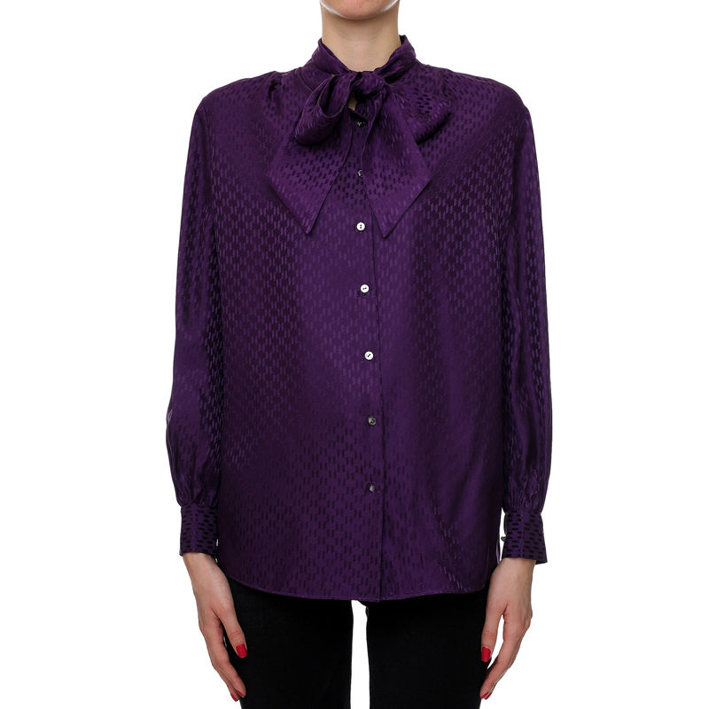 Ženska košulja Karl Lagerfeld MONOGRAM SILK BLOUSE
