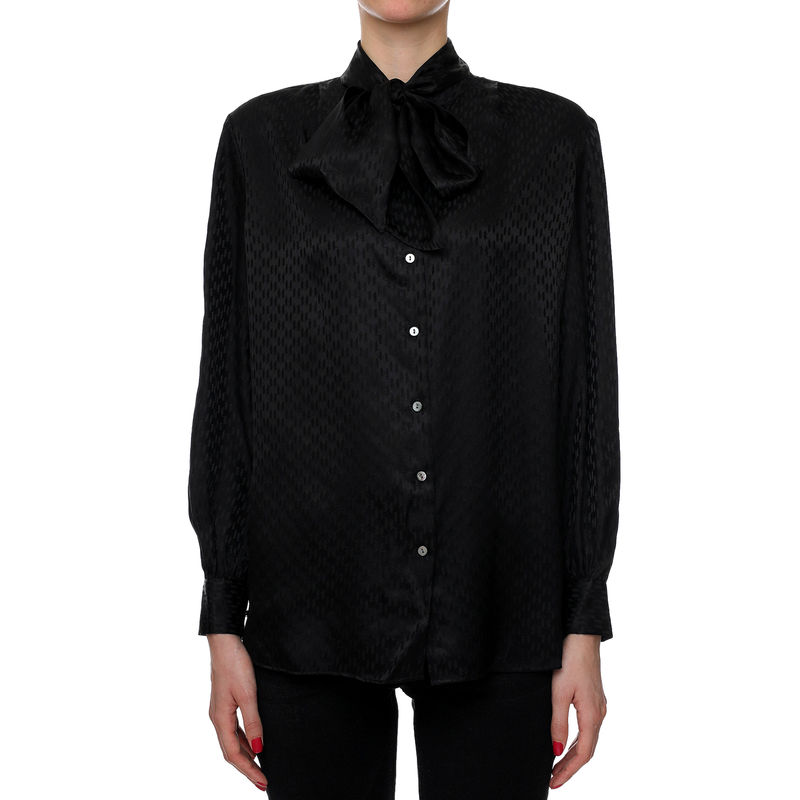 Ženska košulja Karl Lagerfeld MONOGRAM SILK BLOUSE