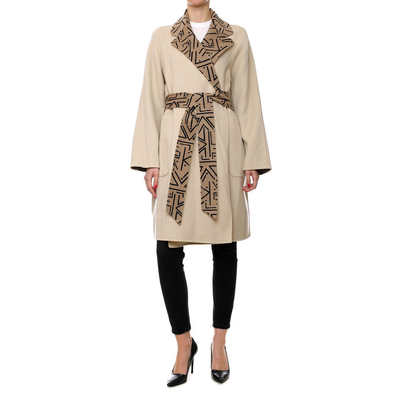 Ženski kaput Karl Lagerfeld DOUBLE FACE K PRINTED COAT