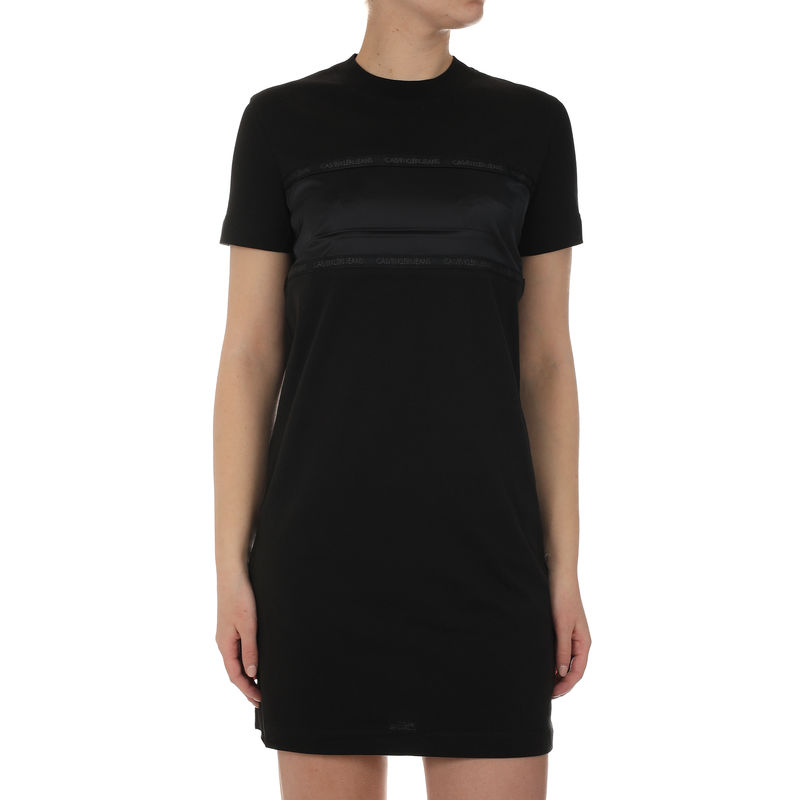 Ženska haljina Calvin Klein TONAL LOGO TAPE T-SHIRT DRESS