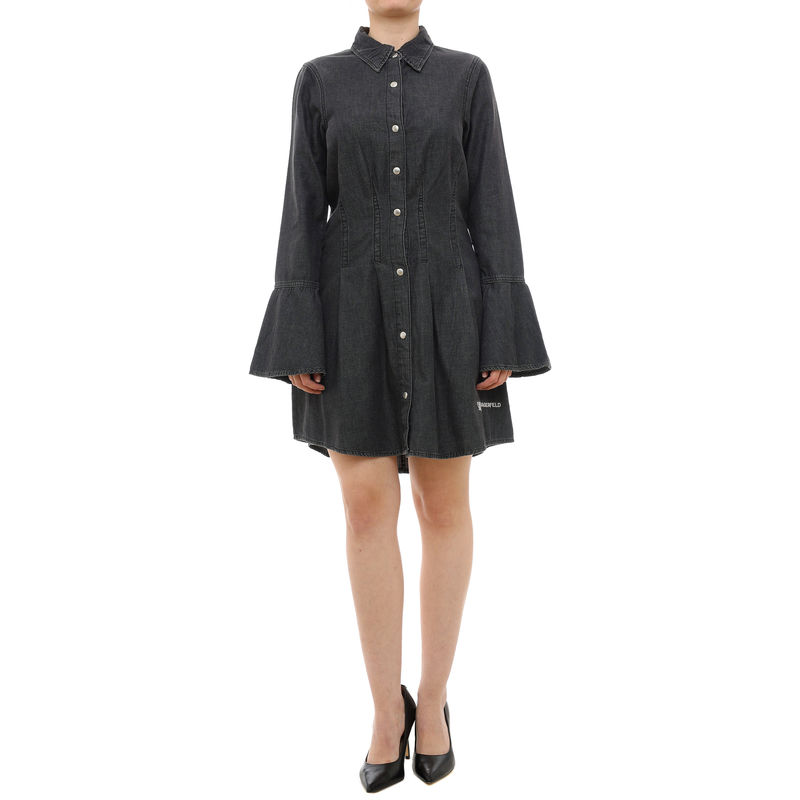 Ženska haljina KLJ Wide sleeve denim dress