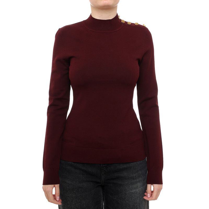 Ženska rolka Karl Lagerfeld button detail mock neck