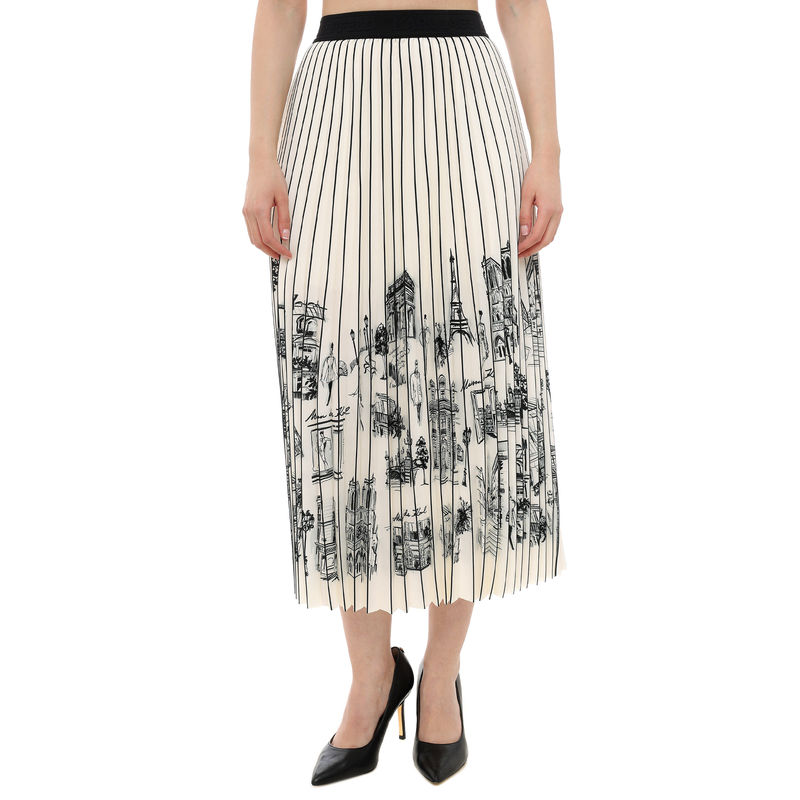 Ženska suknja Karl Lagerfeld Paris sketch pleated skirt