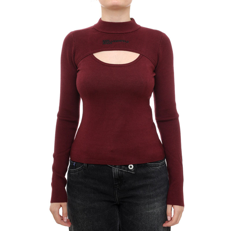 Ženski džemper Klj Cut out mock neck sweater