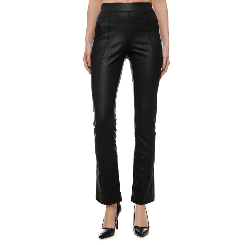 Ženske pantalone Calvin Klein COATED MILANO SPLIT