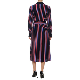 Ženska haljina Tommy Hilfiger VIS Stripe Midi Shirt Dress