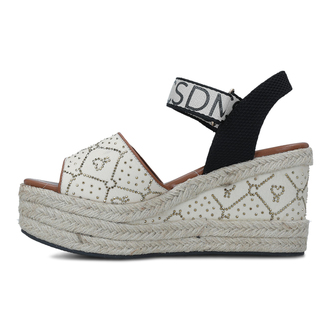 Ženske sandale Lola Monogrammed Wedge Sandals With Rhinestones