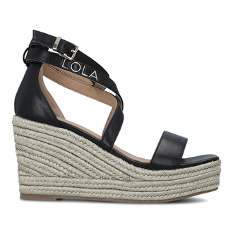 Ženske sandale Lola Negro Criss-Cross Wedges