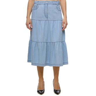 Ženska suknja Tommy Hilfiger Chambray Tiered Midi Skirt