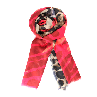 Ženska ešarpa Lola Fuchsia Animal Print Foulard