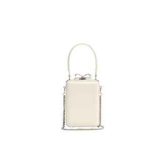 Ženska torba Self Portrait Cream Croc Leather Micro Bag